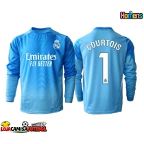 Camisa de Futebol Real Madrid Thibaut Courtois #1 Goleiro Equipamento Principal 2025-26 Manga Comprida